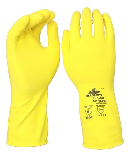 Luva Latex Forro Flocado Amarela B5250 C/6 Pares Mcr Safety
