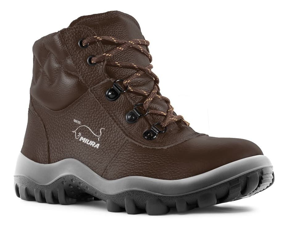 Bota Botina Nobuck Miura Bico Pvc Gran Luxo Café 4855gl